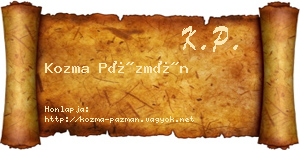 Kozma Pázmán névjegykártya